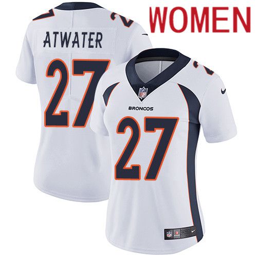Women Denver Broncos 27 Steve Atwater White Nike Vapor Limited NFL Jersey